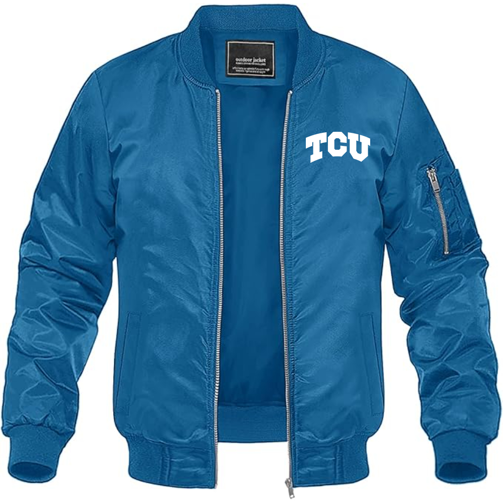 MAGNIVIT Men's TCU Horned Frogs Lightweight Bomber Jacket Windbreaker Casual Fall Spring Outdoor Coat