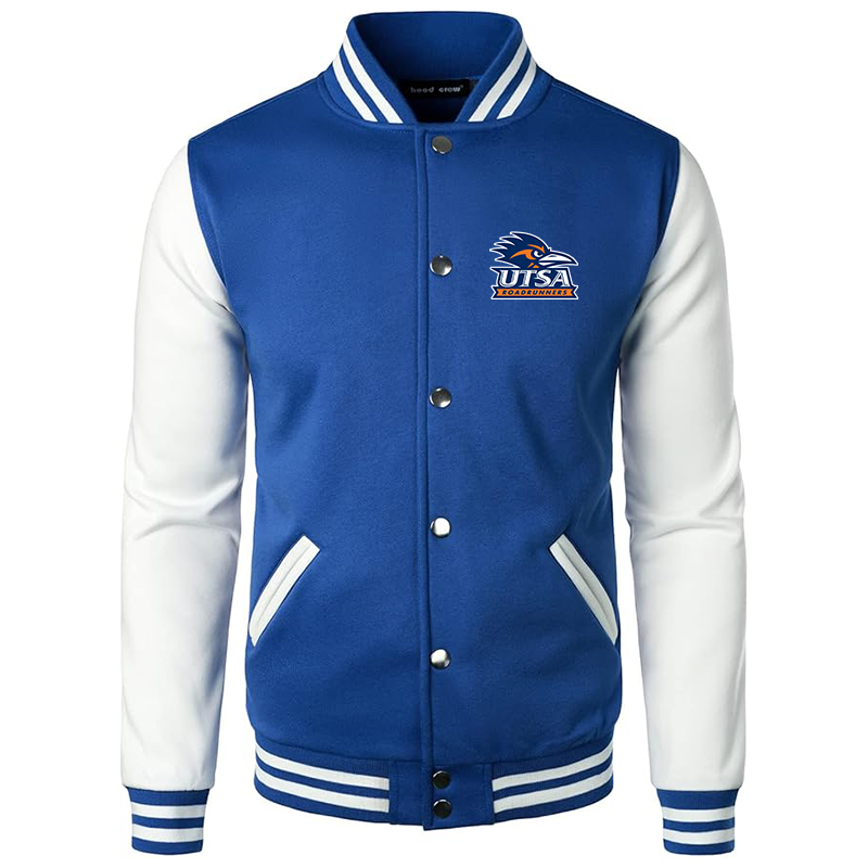 Men’s Texas SA Roadrunners Varsity Baseball Jacket Cotton Blend Letterman Jackets