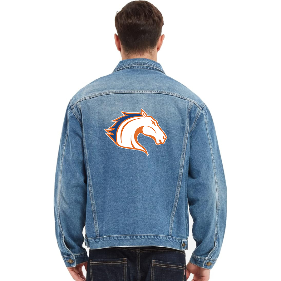 Men's Texas Arlington Mavericks  Vintage Distressed Denim Jacket  Stylish Casual Jean Outerwear