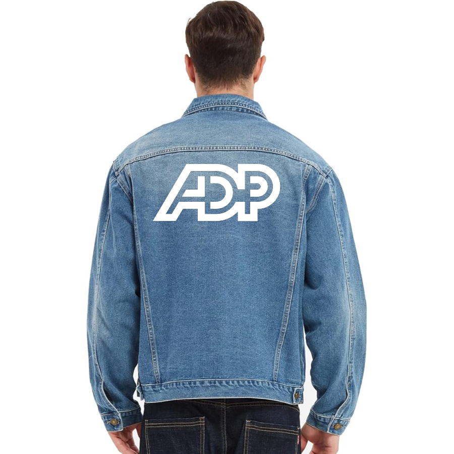 Men's ADP Vintage Distressed Denim Jacket  Stylish Casual Jean Outerwear