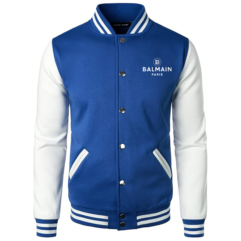 Men’s Balmain Paris  Varsity Baseball Jacket Cotton Blend Letterman Jackets