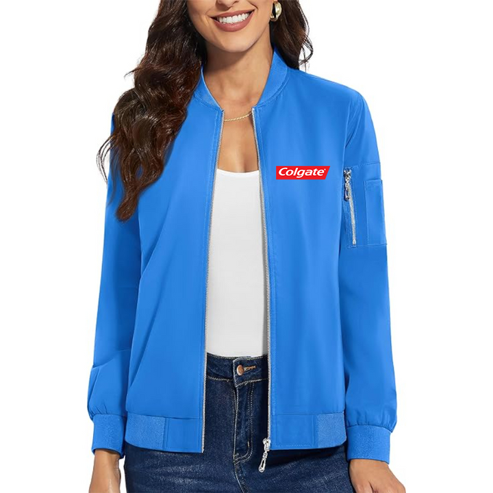 Women's Colgate Premium Bomber Jacket with Polished Detailing and Functional Sleeve Pocket Modern Luxury Outerwear