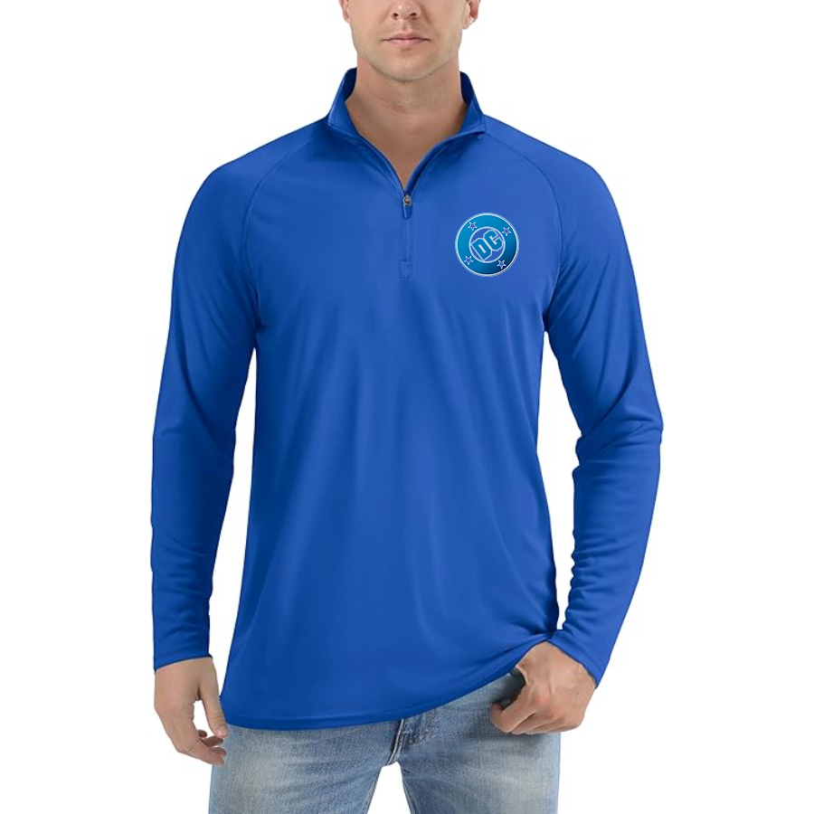 Men's DC Comics  Lightweight Quarter-Zip Athletic Shirt Long Sleeve Performance Wear