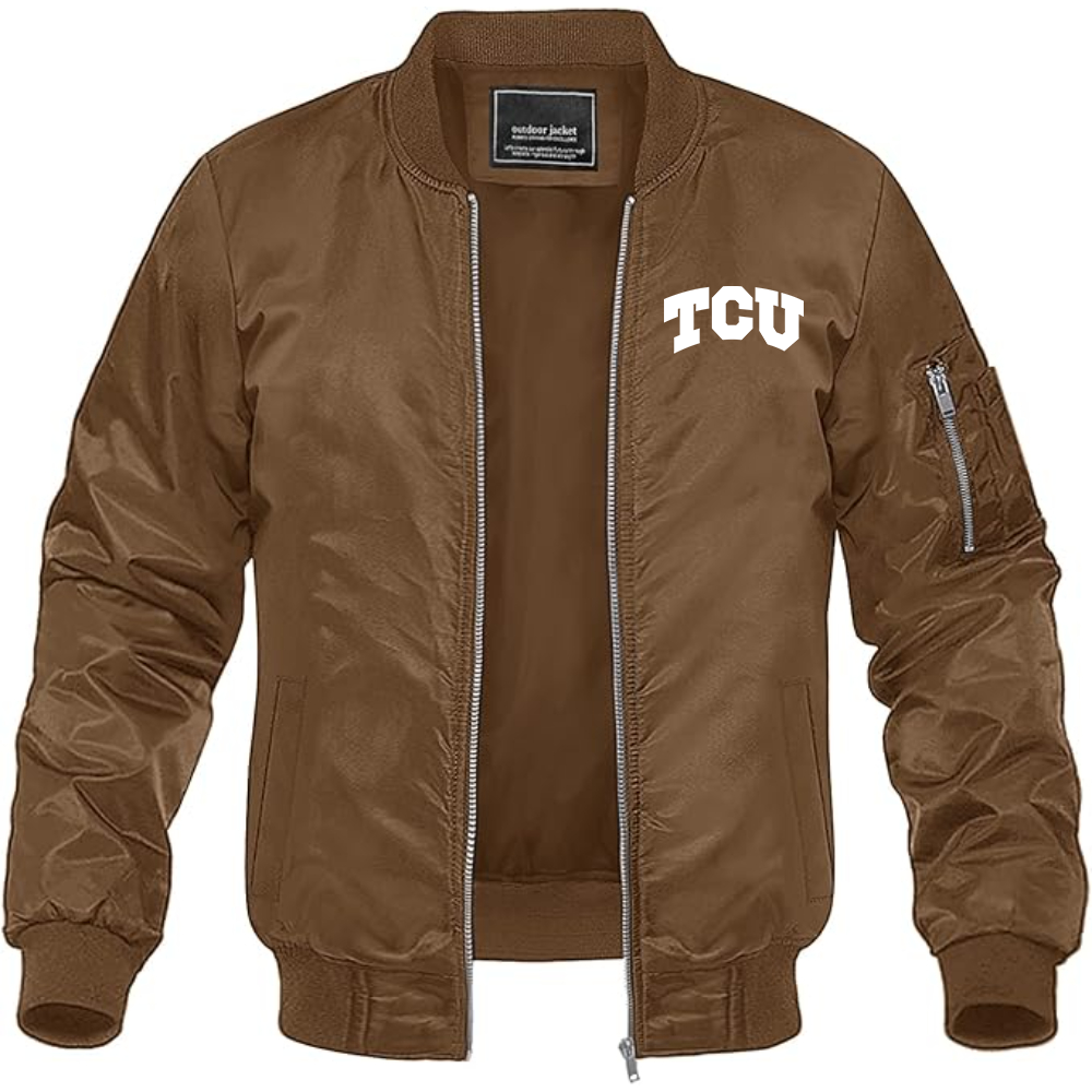 MAGNIVIT Men's TCU Horned Frogs Lightweight Bomber Jacket Windbreaker Casual Fall Spring Outdoor Coat