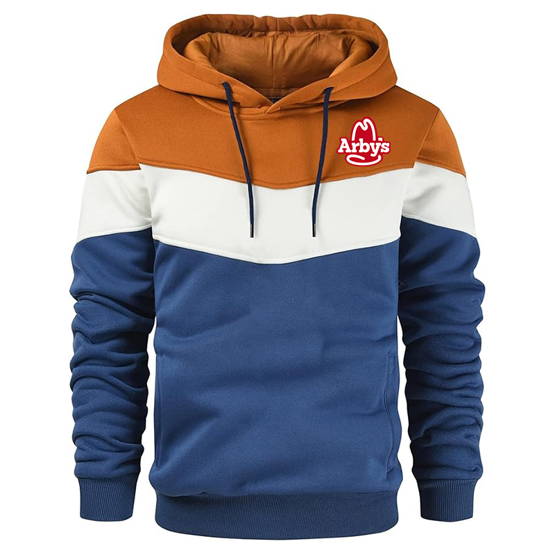 Men's Arbys Gesean Novelty Color Block Pullover Fleece Hoodie Long Sleeve Casual Sweatshirt with Pocket