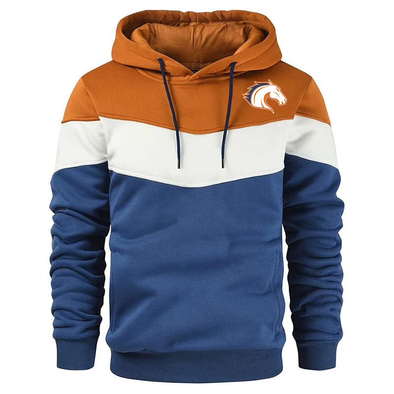 Men's Texas Arlington Mavericks  Gesean Novelty Color Block Pullover Fleece Hoodie Long Sleeve Casual Sweatshirt with Pocket