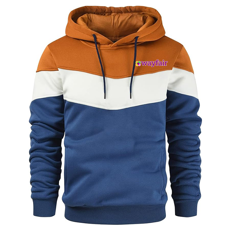 Men's Wayfair Gesean Novelty Color Block Pullover Fleece Hoodie Long Sleeve Casual Sweatshirt with Pocket