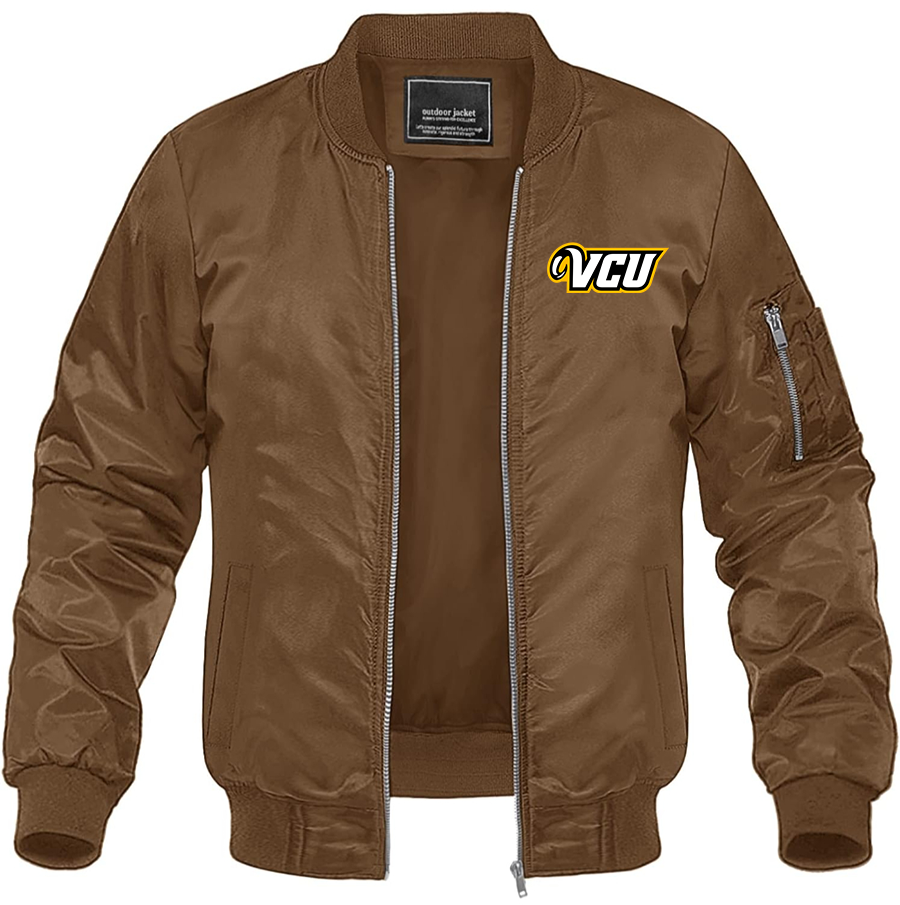 Men's Virginia Commonwealth Rams Lightweight Bomber Jacket Windbreaker Softshell Varsity Jacket Coat