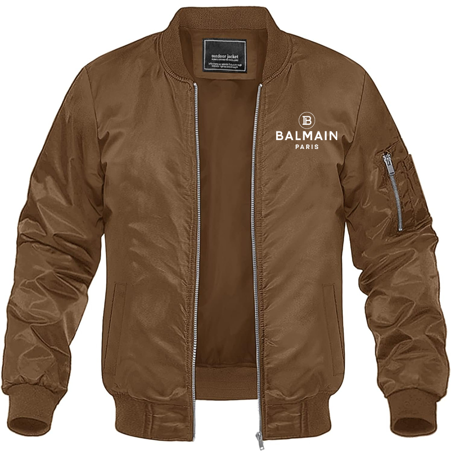 Men's Balmain Paris Lightweight Bomber Jacket Windbreaker Softshell Varsity Jacket Coat