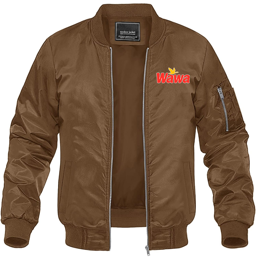 Men's Wawa Gas Station Lightweight Bomber Jacket Windbreaker Softshell Varsity Jacket Coat