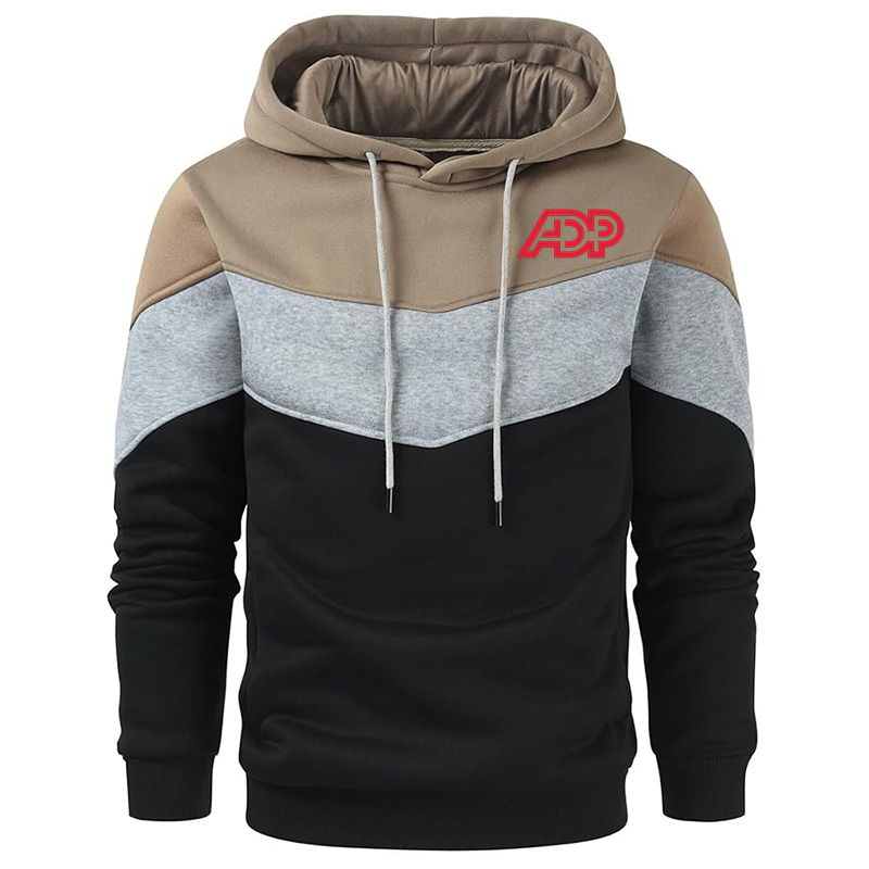 Men's ADP Gesean Novelty Color Block Pullover Fleece Hoodie Long Sleeve Casual Sweatshirt with Pocket