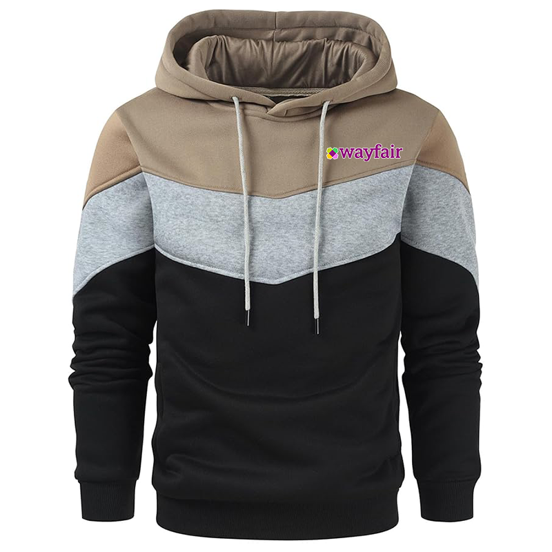 Men's Wayfair Gesean Novelty Color Block Pullover Fleece Hoodie Long Sleeve Casual Sweatshirt with Pocket