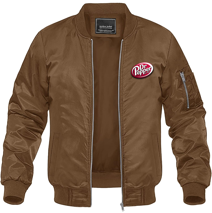 Men's Dr.Pepper Lightweight Bomber Jacket Windbreaker Softshell Varsity Jacket Coat