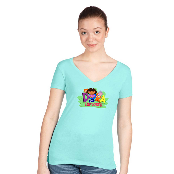 Women's Dora the Explorer Next Level Ideal V-Neck T-Shirt