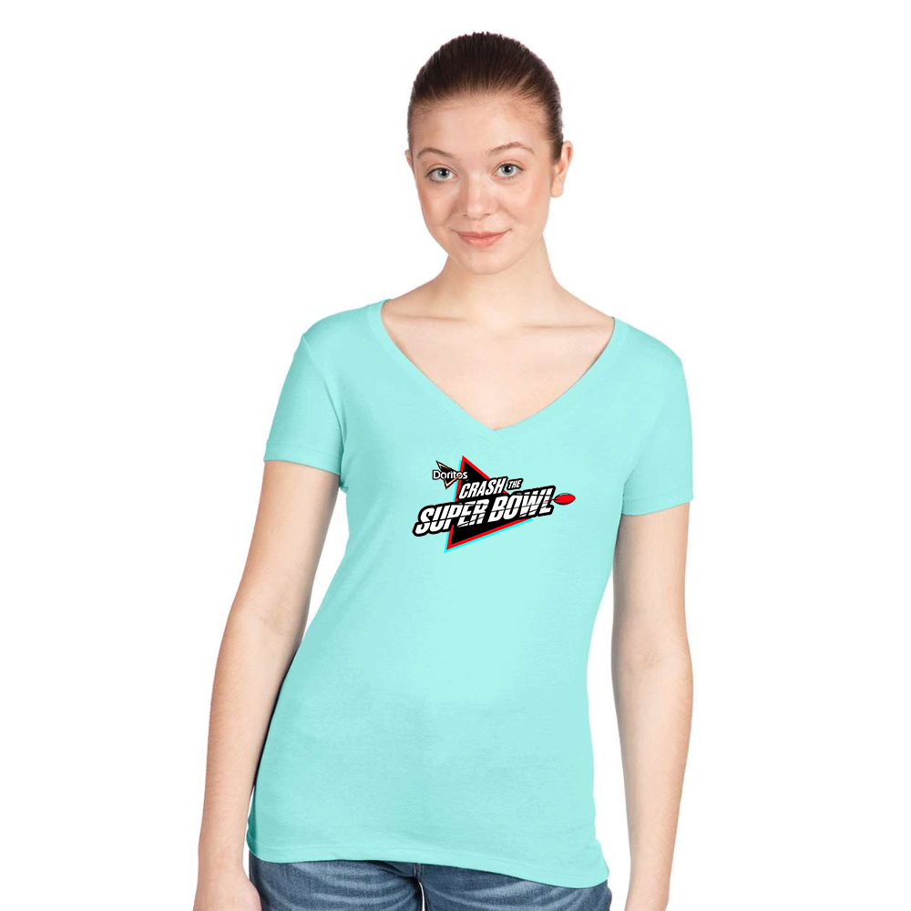 Women's Crash the Super Bowl  Next Level Ideal V-Neck T-Shirt