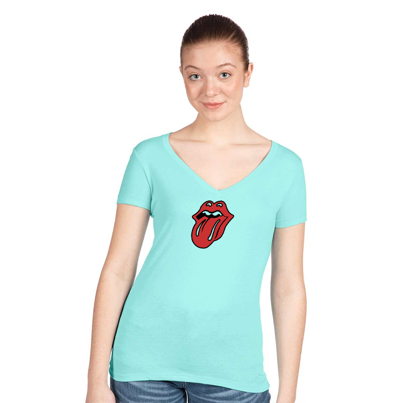 Women's  Rolling Stones Next Level Ideal V-Neck T-Shirt