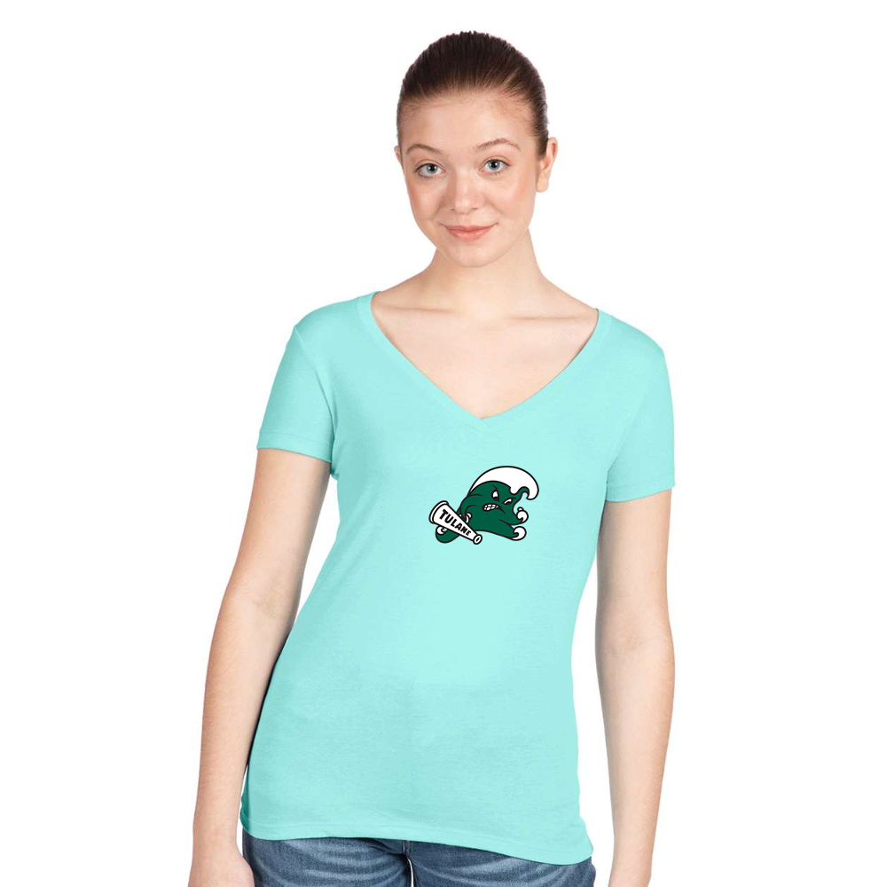 Women's Tulane Green Wave Next Level Ideal V-Neck T-Shirt