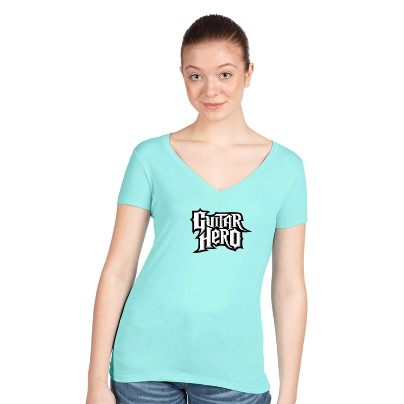 Women's Guitar hero Next Level Ideal V-Neck T-Shirt