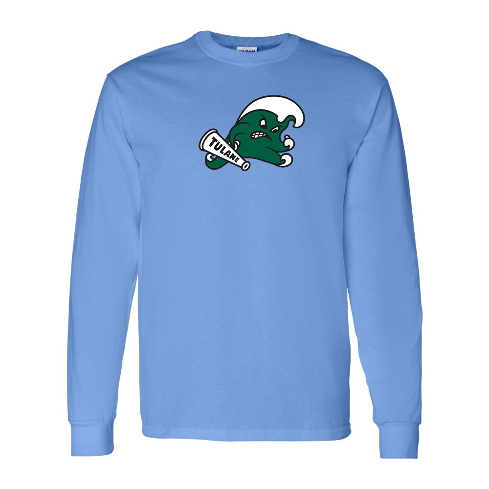 Men's Tulane Green Wave Gildan Heavy Cotton Long Sleeve T-Shirt