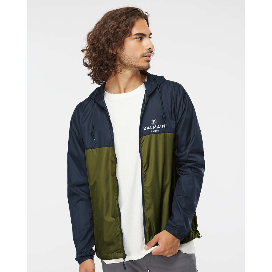 Men's Balmain Paris   Independent Trading Co Lightweight Windbreaker Full-Zip Jacket