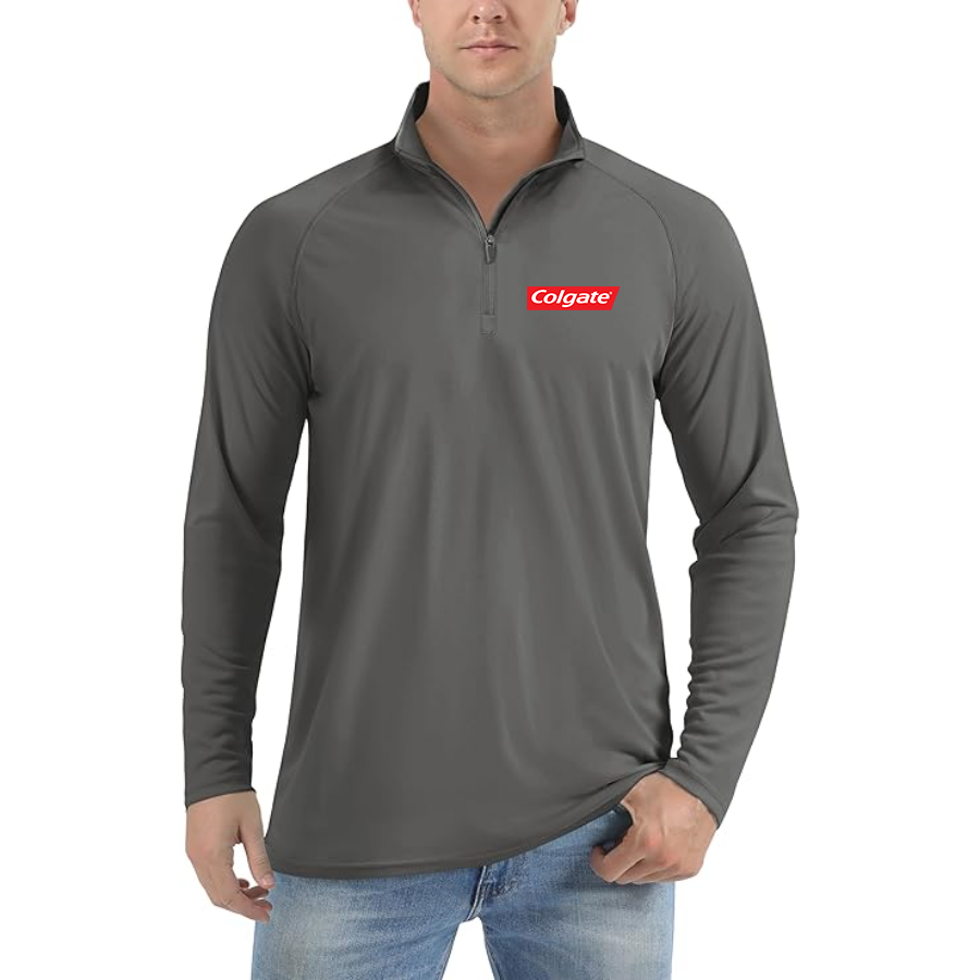 Men's Colgate Lightweight Quarter-Zip Athletic Shirt Long Sleeve Performance Wear