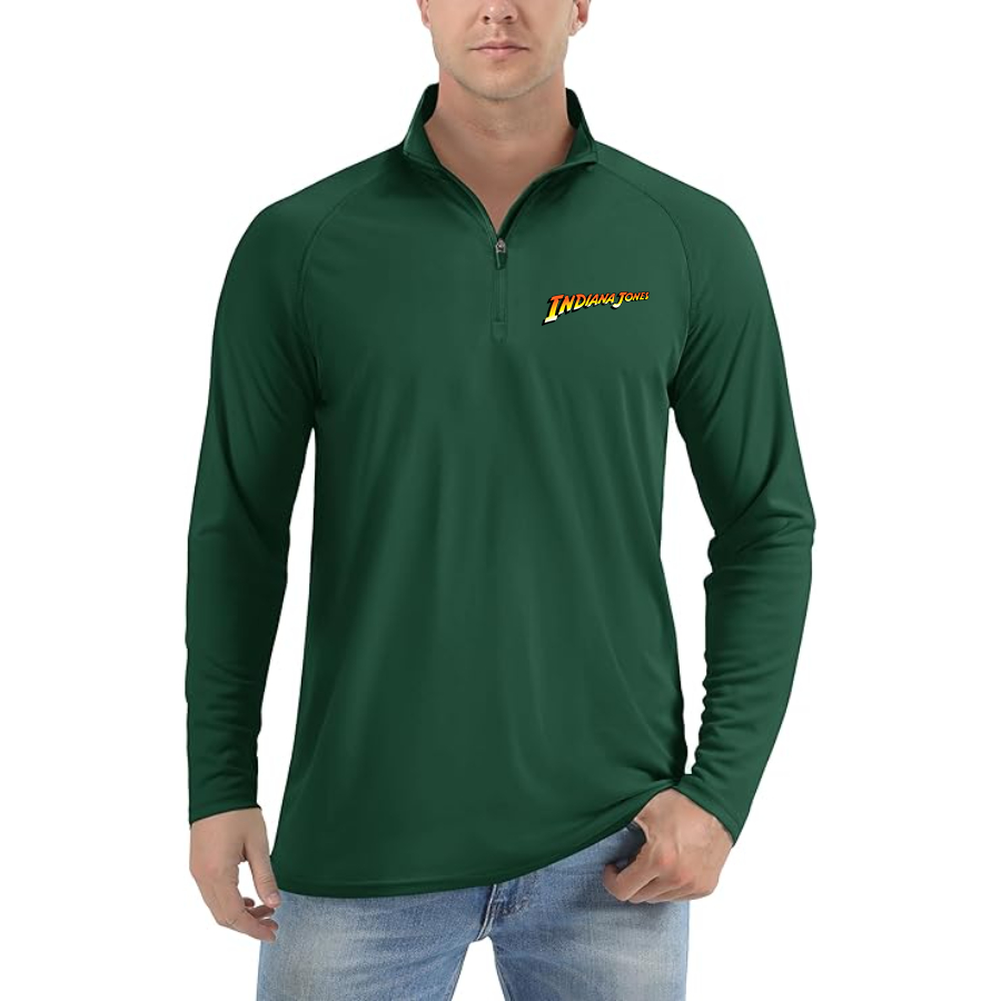 Men's Indiana Jones  Lightweight Quarter-Zip Athletic Shirt Long Sleeve Performance Wear