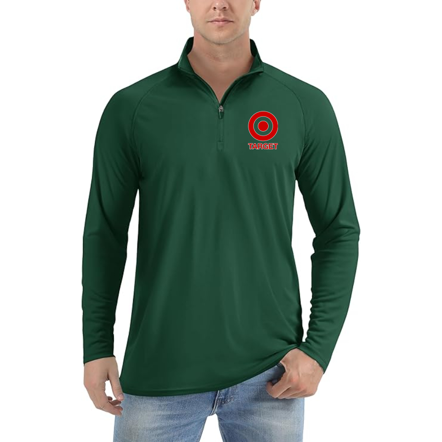 Men's Target Lightweight Quarter-Zip Athletic Shirt Long Sleeve Performance Wear