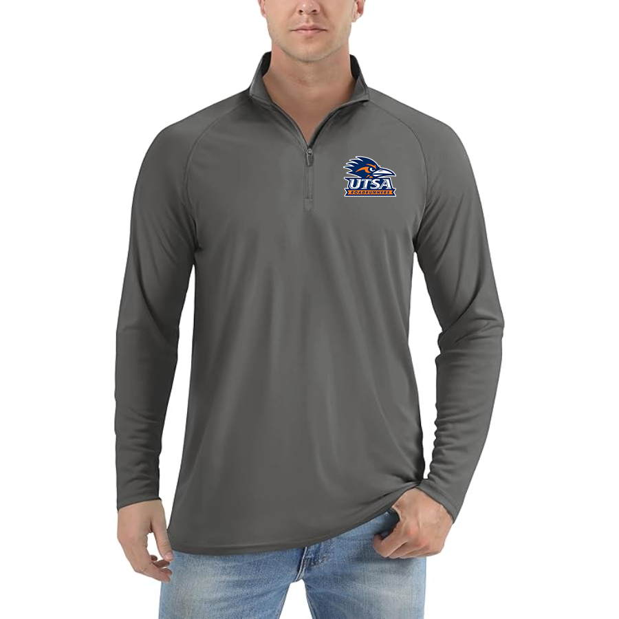 Men's Texas SA Roadrunners Lightweight Quarter-Zip Athletic Shirt Long Sleeve Performance Wear