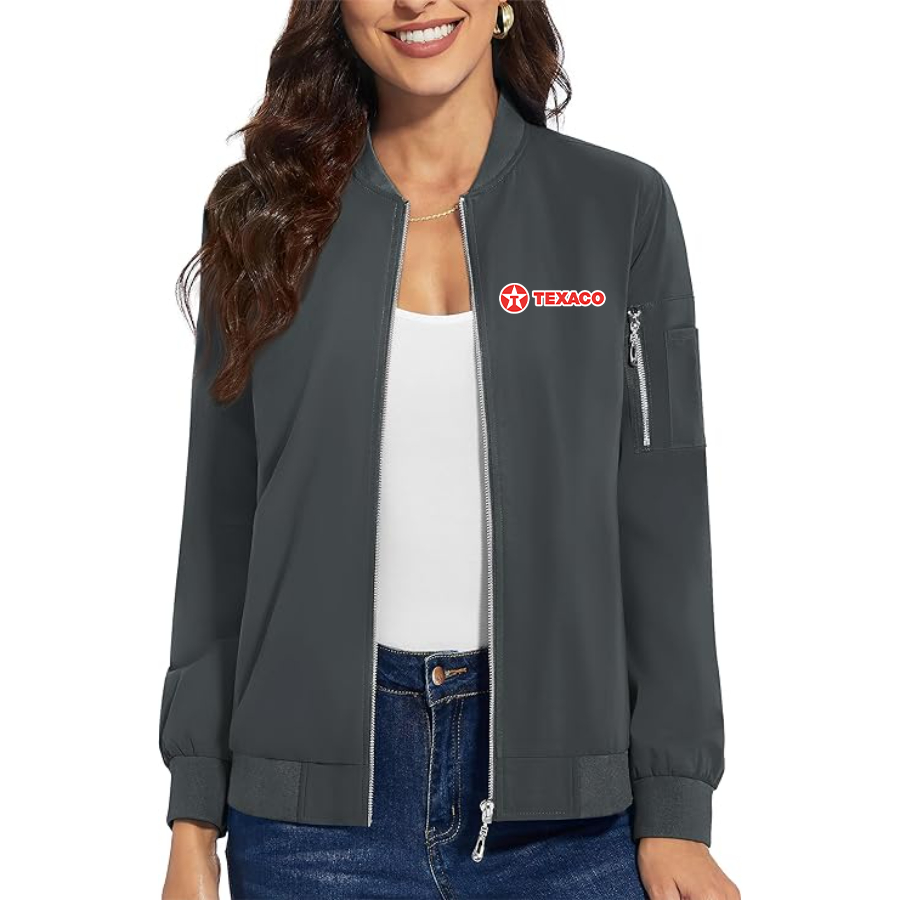 Women's Texaco Premium Bomber Jacket with Polished Detailing and Functional Sleeve Pocket Modern Luxury Outerwear