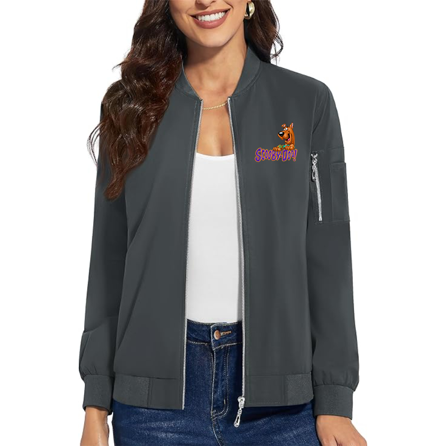 Women's Scooby-Doo Premium Bomber Jacket with Polished Detailing and Functional Sleeve Pocket Modern Luxury Outerwear