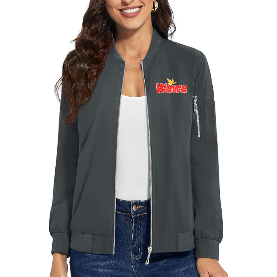 Women's Wawa Gas Station   Premium Bomber Jacket with Polished Detailing and Functional Sleeve Pocket Modern Luxury Outerwear