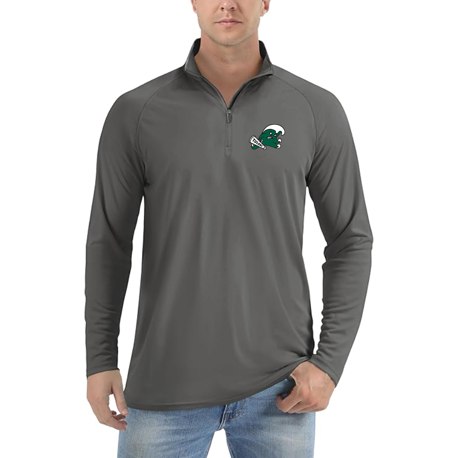 Men's Tulane Green Wave Lightweight Quarter-Zip Athletic Shirt Long Sleeve Performance Wear