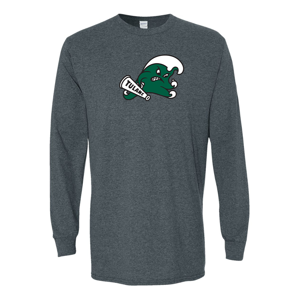 Men's Tulane Green Wave Gildan Heavy Cotton Long Sleeve T-Shirt