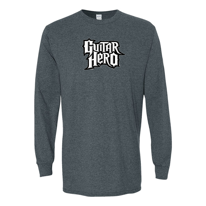 Men's Guitar hero Gildan Heavy Cotton Long Sleeve T-Shirt