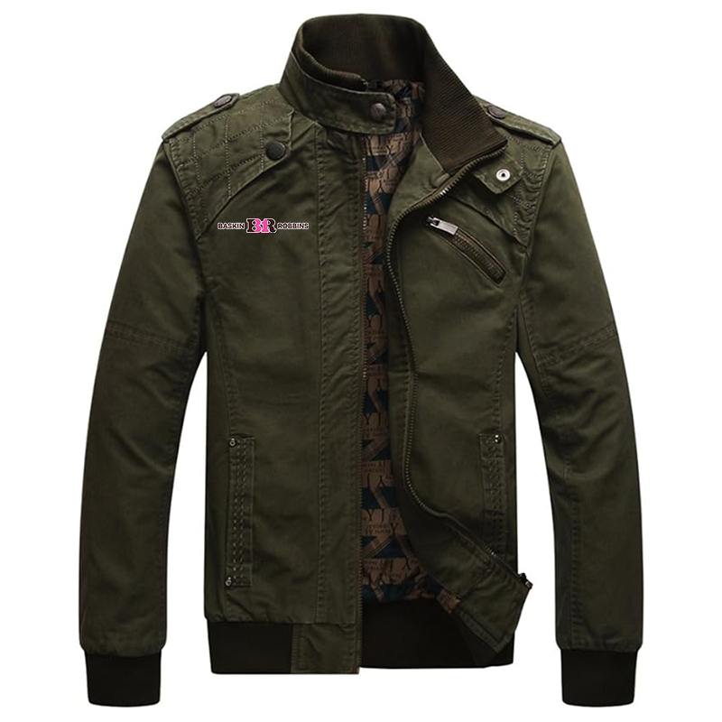 Men's Baskin Rоbbins  Dwar Casual Washed Cotton Military Outdoor Jackets with Shoulder Straps