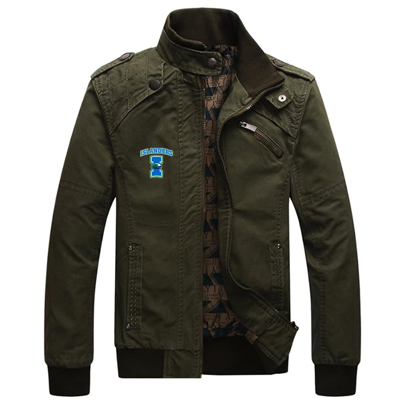 Men's Texas AM CC Islanders  Dwar Casual Washed Cotton Military Outdoor Jackets with Shoulder Straps