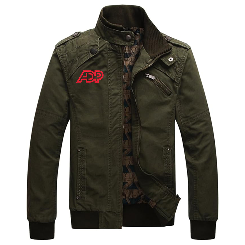 Men's ADP Dwar Casual Washed Cotton Military Outdoor Jackets with Shoulder Straps