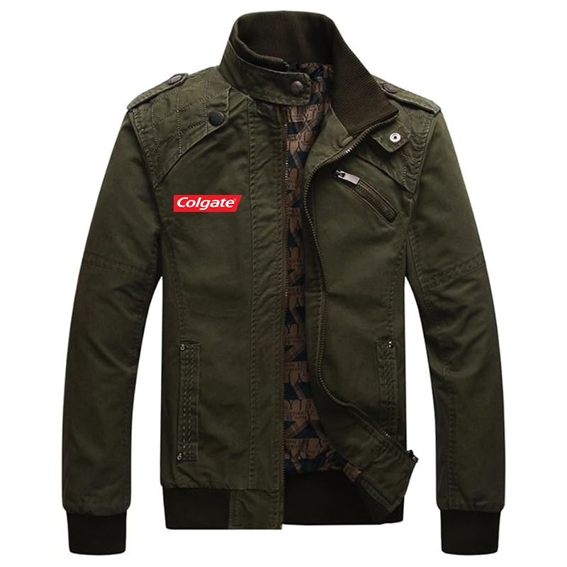 Men's Colgate Dwar Casual Washed Cotton Military Outdoor Jackets with Shoulder Straps