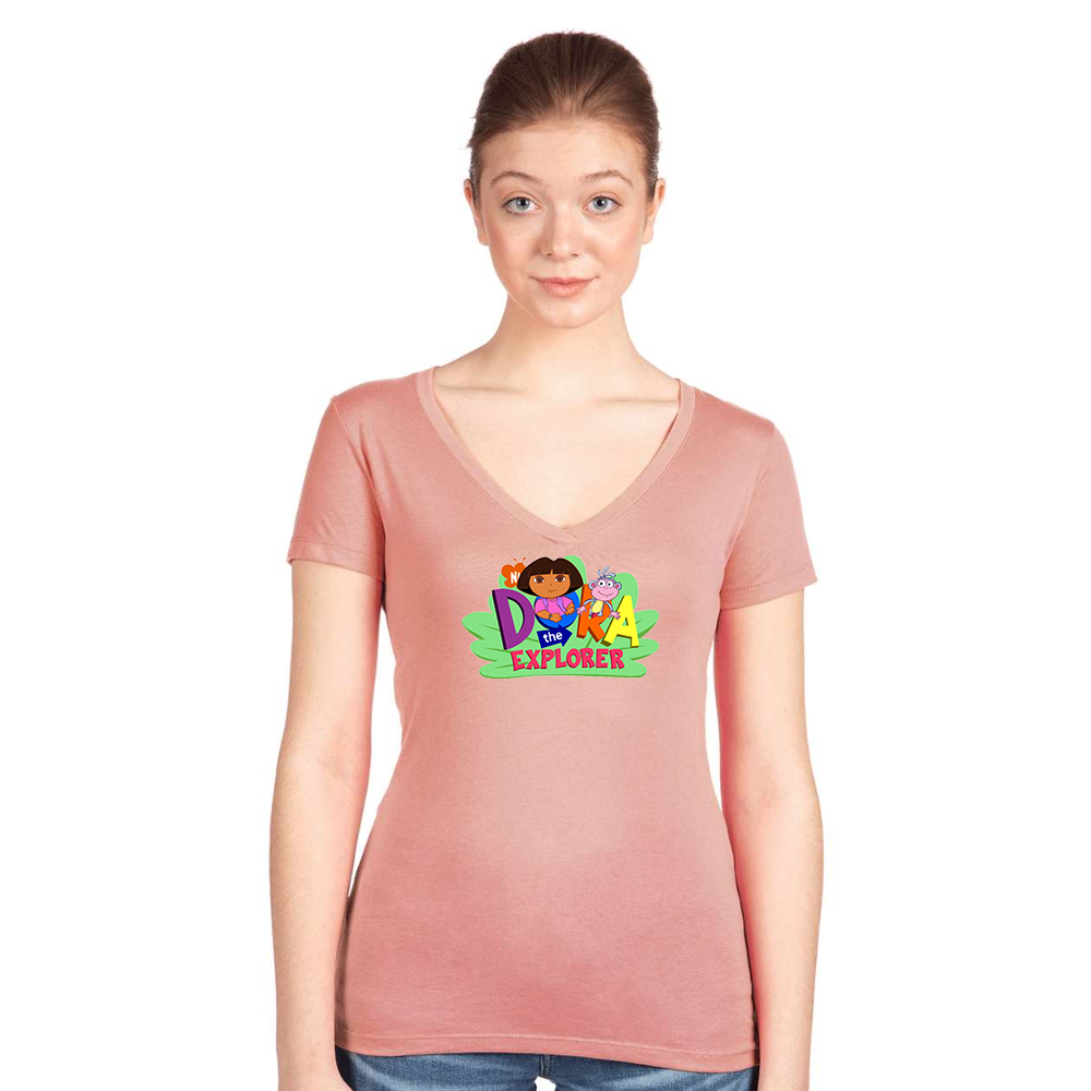 Women's Dora the Explorer Next Level Ideal V-Neck T-Shirt