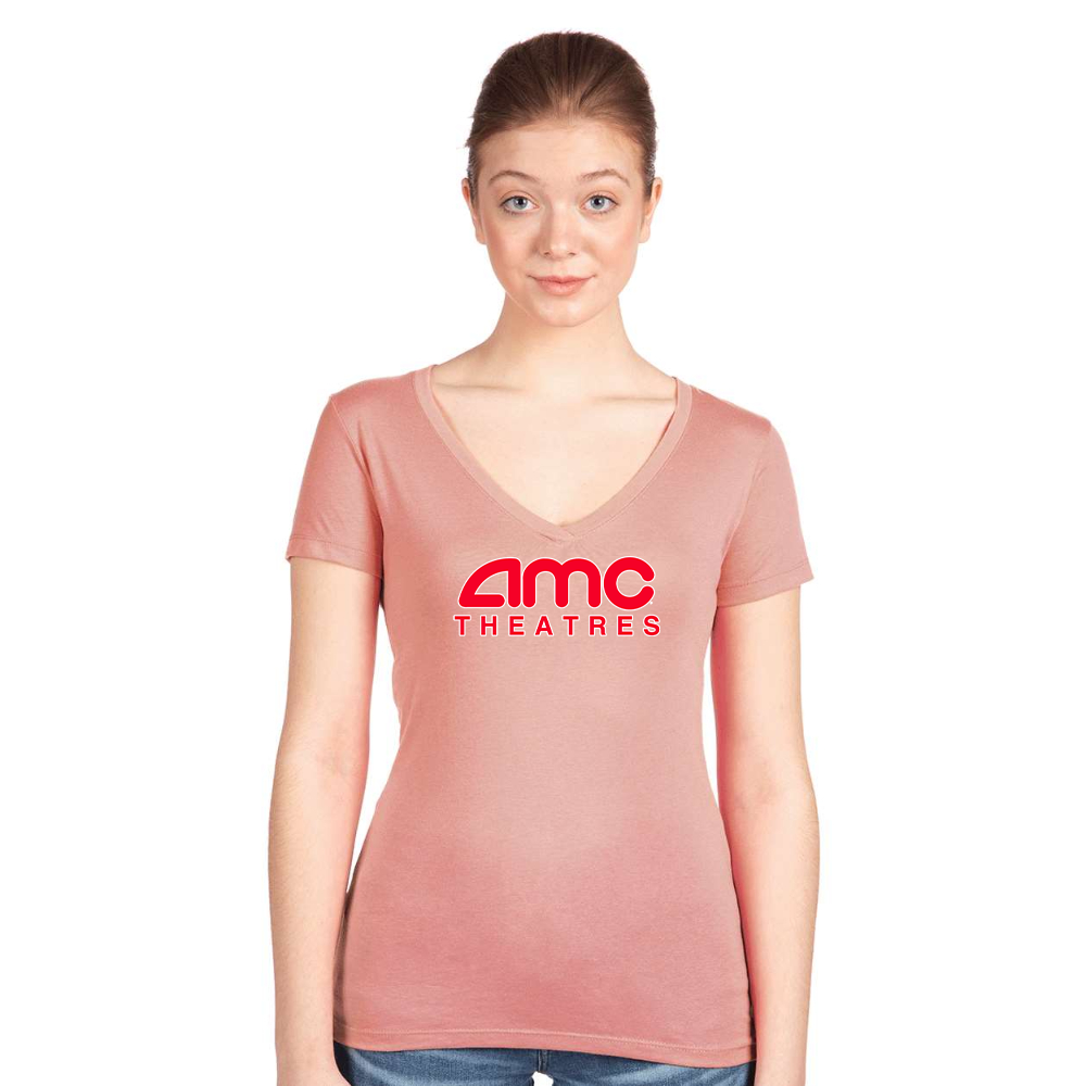 Women's Amc Theatres Next Level Ideal V-Neck T-Shirt