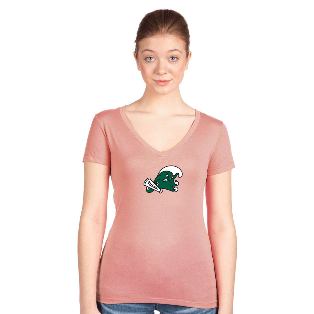 Women's Tulane Green Wave Next Level Ideal V-Neck T-Shirt