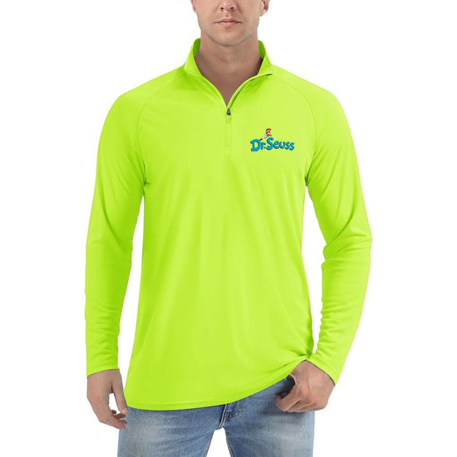 Men's Dr. Seuss Lightweight Quarter-Zip Athletic Shirt Long Sleeve Performance Wear