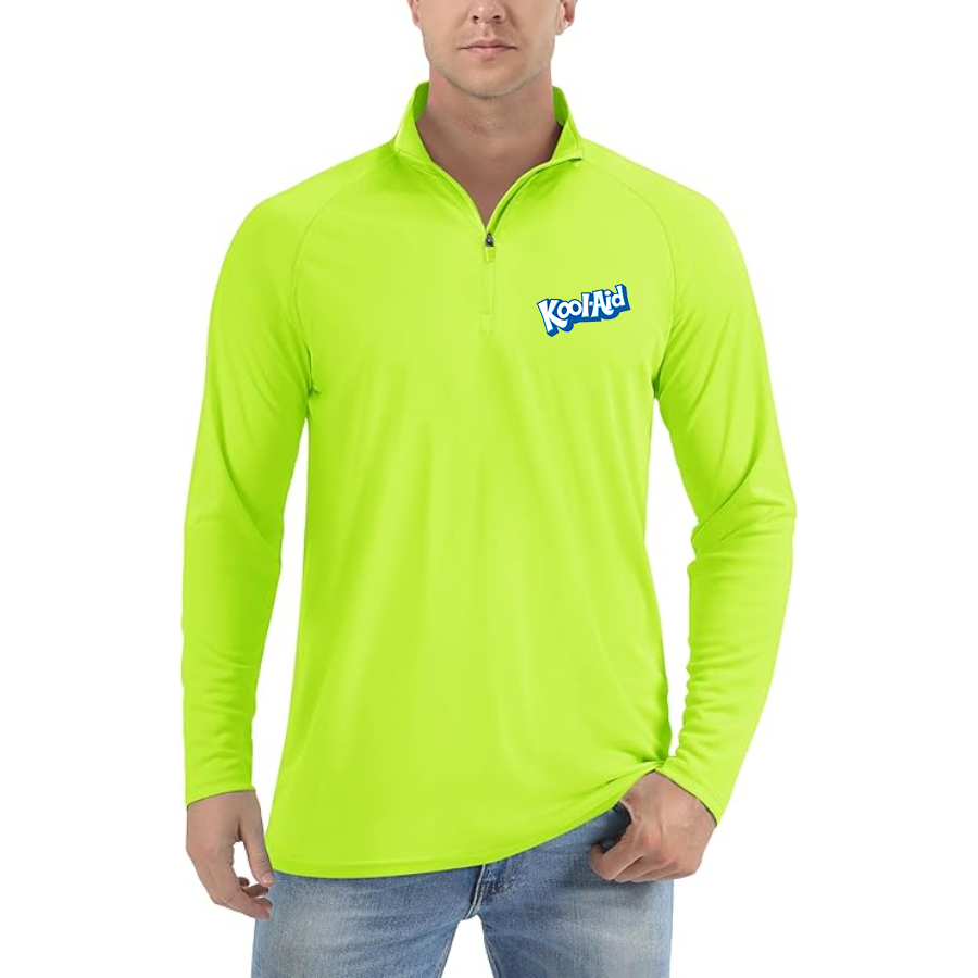 Men's Kool-Aid Lightweight Quarter-Zip Athletic Shirt Long Sleeve Performance Wear