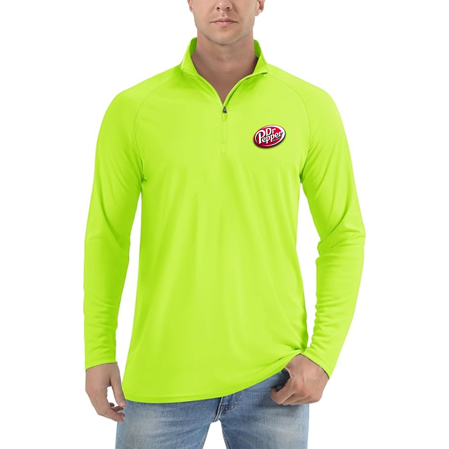 Men's Dr.Pepper  Lightweight Quarter-Zip Athletic Shirt Long Sleeve Performance Wear