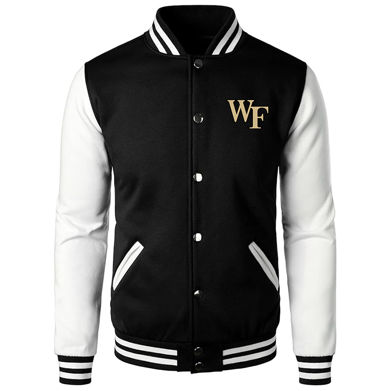 Men’s Wake Forest Demon Deacons Varsity Baseball Jacket Cotton Blend Letterman Jackets