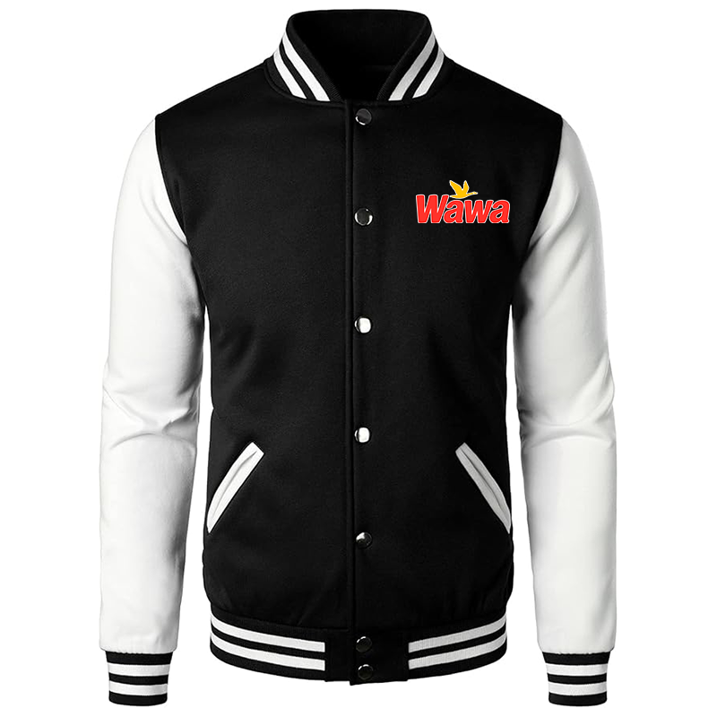 Men’s Wawa Gas Station Varsity Baseball Jacket Cotton Blend Letterman Jackets