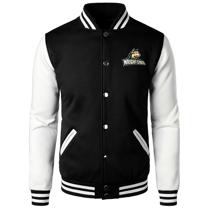 Men’s Wright State Raiders Varsity Baseball Jacket Cotton Blend Letterman Jackets