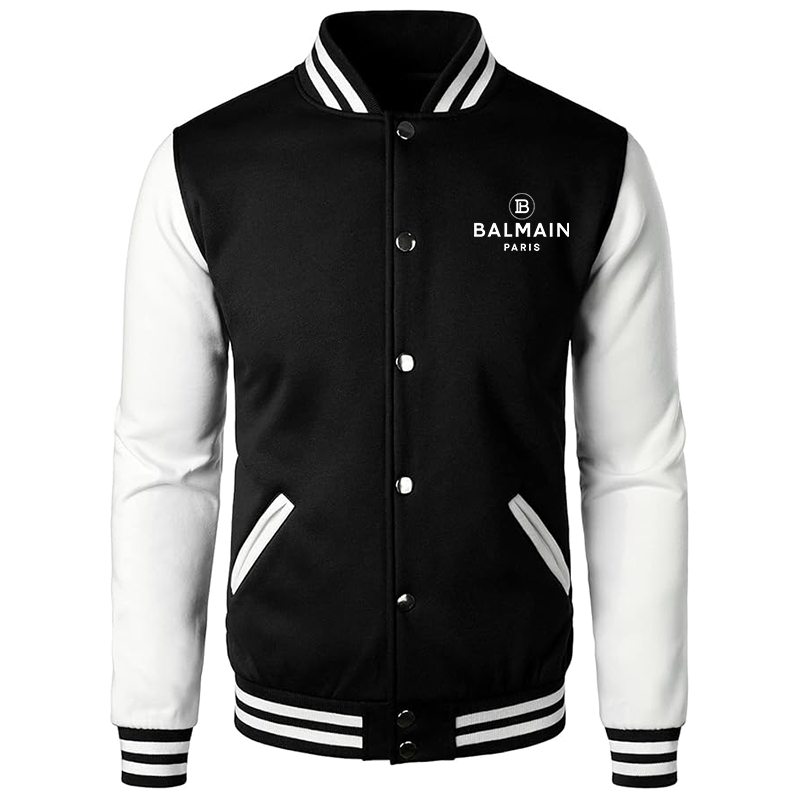 Men’s Balmain Paris  Varsity Baseball Jacket Cotton Blend Letterman Jackets