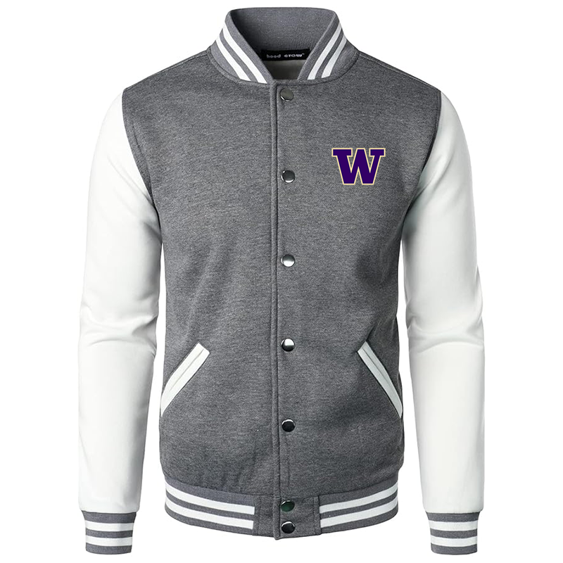 Men’s Washington Huskies Varsity Baseball Jacket Cotton Blend Letterman Jackets