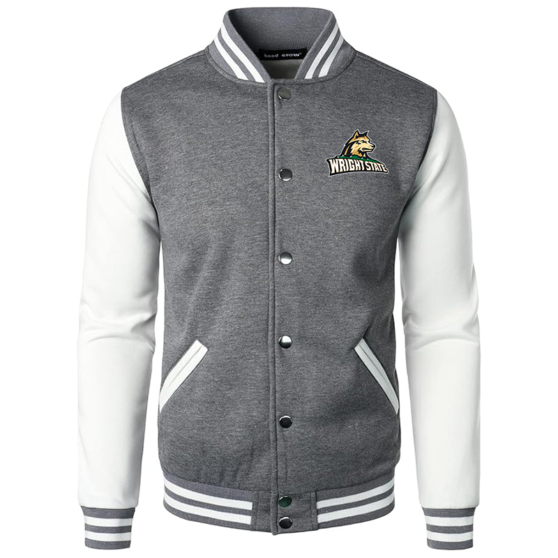 Men’s Wright State Raiders Varsity Baseball Jacket Cotton Blend Letterman Jackets